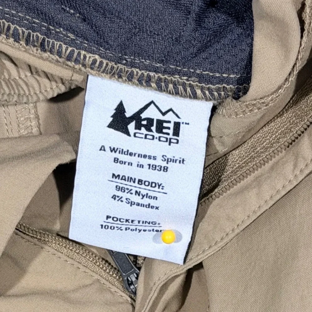 REI Co-op Convertible Cargo Pants Mens 38x32 Khaki Zip Off Hiking Utility - Picture 10 of 12